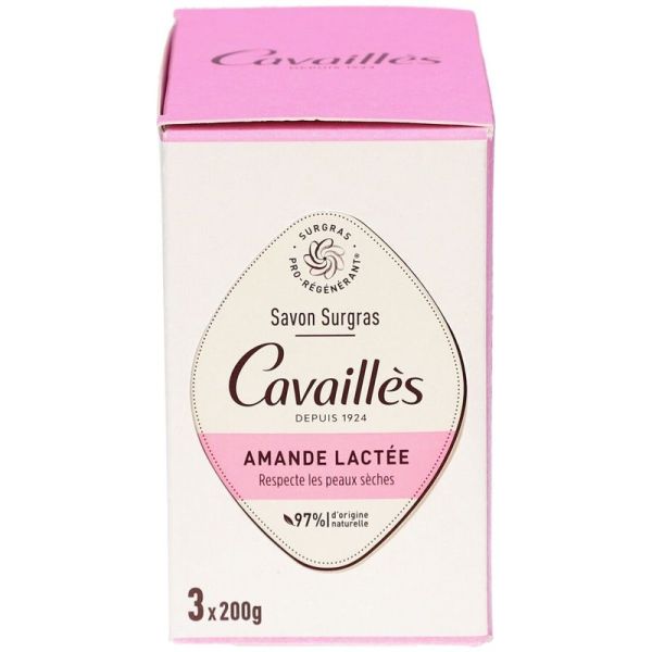 Savon surgras amande lactée - 3 pains de 200 g