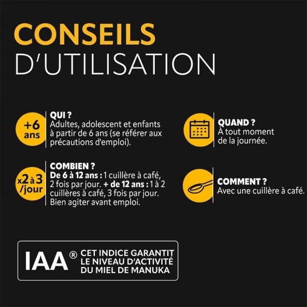 Sirop Miel de Manuka IAA15+ – Gorge & Bronches - 100 ml