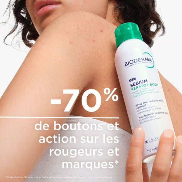 Sébium Kerato+ Body - Spray Anti-Imperfections Apaisant - Corps - Peaux à Tendance Acnéique - 150ml