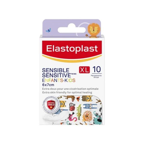 Pansements Sensibles XL Enfants - 10 pansements de 6 cm x 7 cm