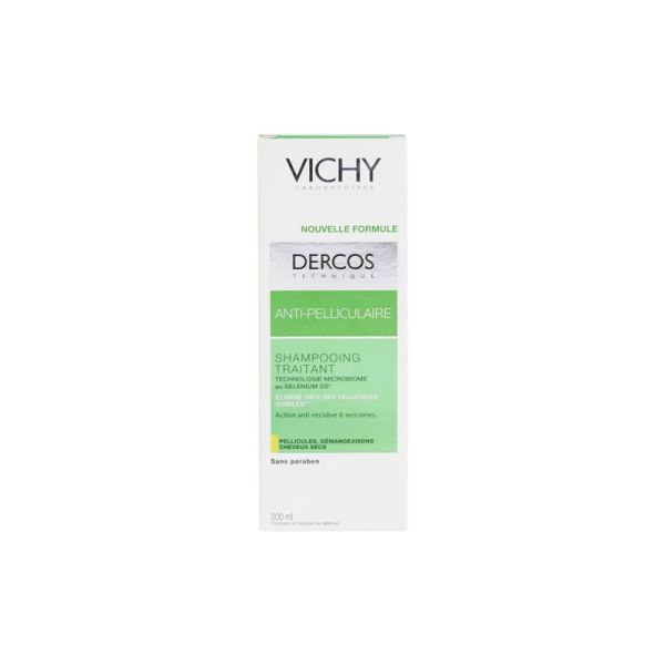 Vichy Dercos Shampoing Traitant Anti-Pelliculaire Cheveux Secs - 200 ml