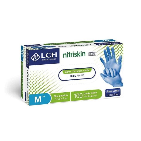 Gants Nitrile Non Poudrés Sans Latex - Taille M, 100 gants