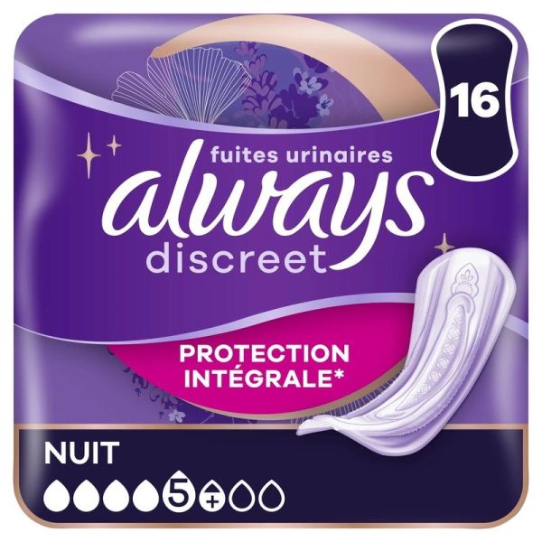 Serviettes Fuites Urinaires Nuit Protection Intégrale