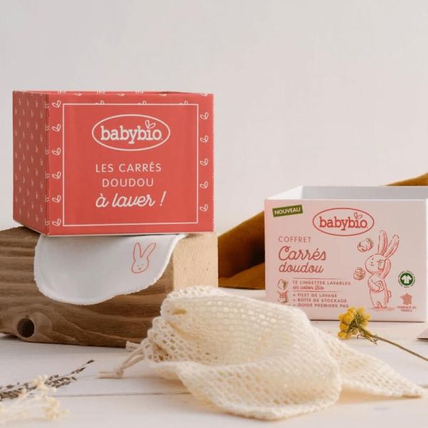 Coffret 12 lingettes lavables en coton bio