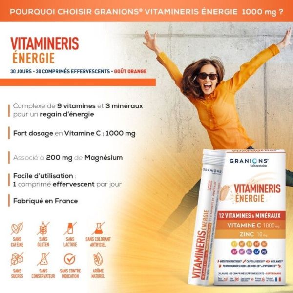 Vitamineris Énergie 1000mg - 30 comprimés