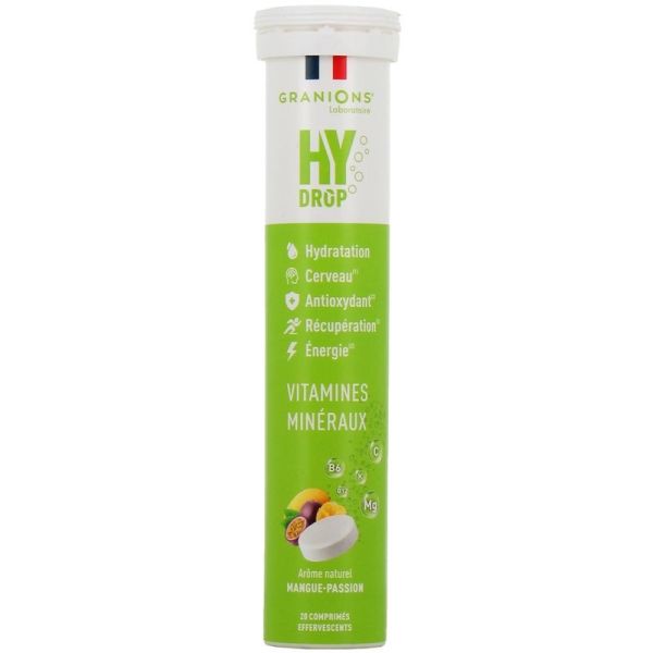 HYDROP - Hydratation Électrolytes Mangue Passion - 20 comprimés effervescents