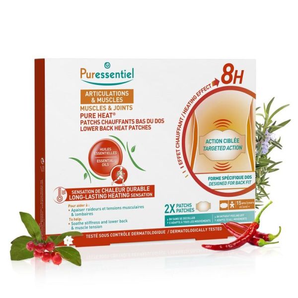 Articulations & Muscles - Patchs chauffants bas du dos Pure Heat® - 2 patchs
