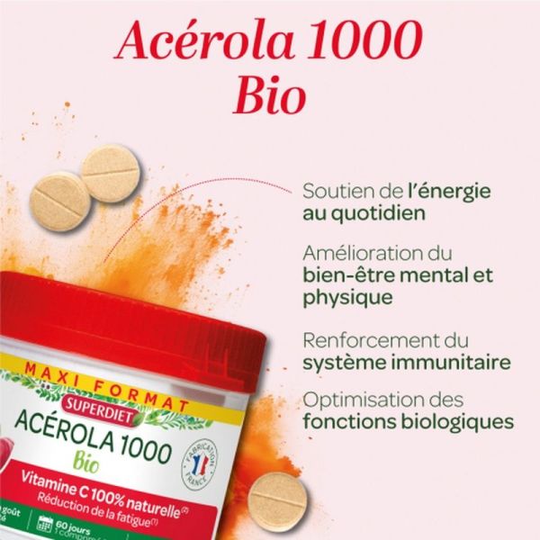Acérola 1000 Bio - 60 comprimés