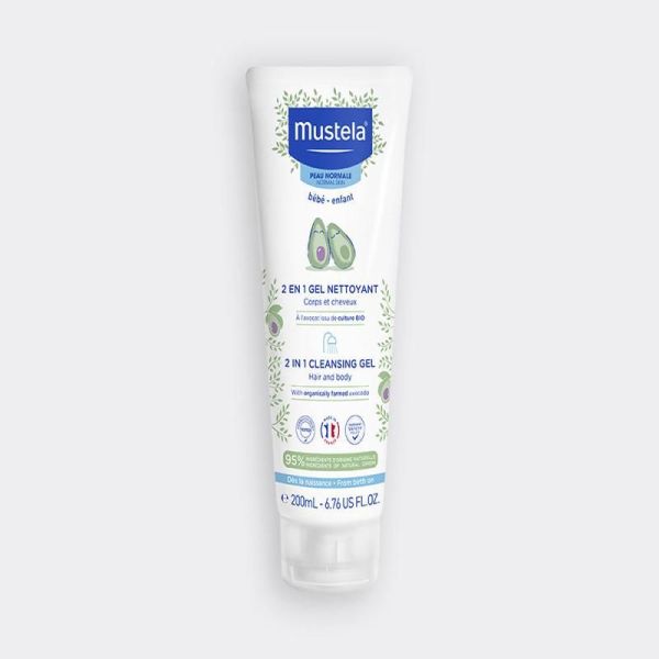 Peau normale Gel Nettoyant 2 en 1 Bébé à l'avocat BIO - 200ml