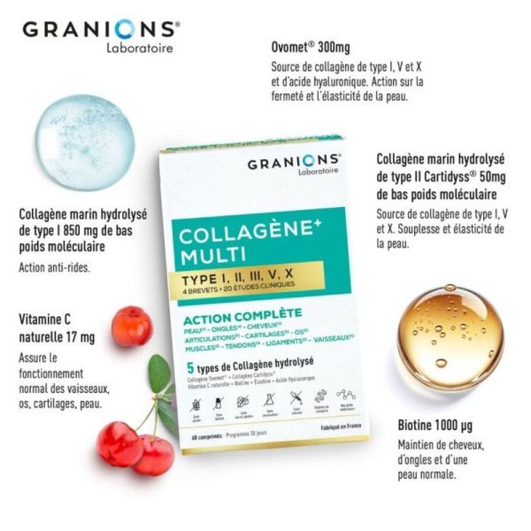 Collagène+ Multi type I, II, III, V, X - 300mg
