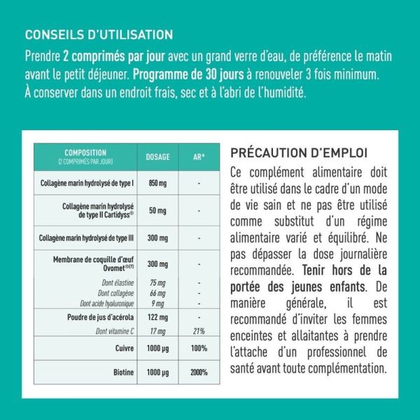 Collagène+ Multi type I, II, III, V, X - Comprimés