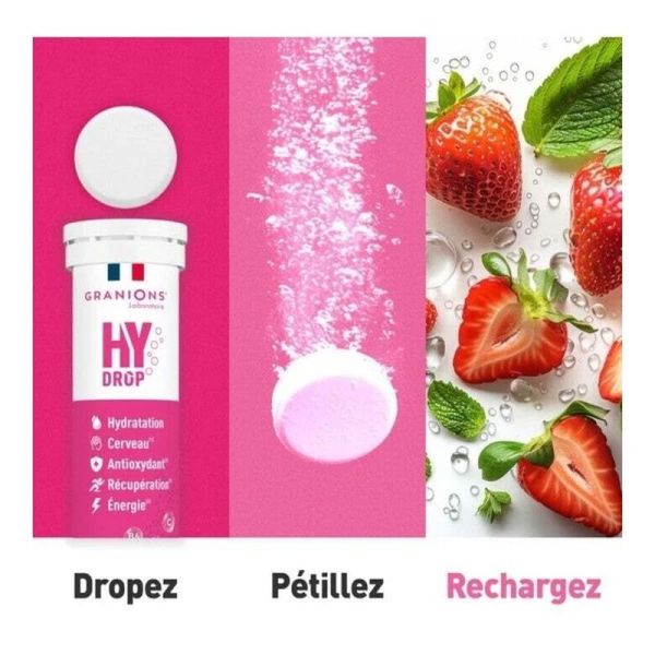 Hydrop Hydratation Électrolytes - Fraise - 20 comprimés