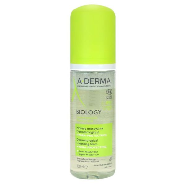 A-Derma Biology Mousse Nettoyante Dermatologique Hydra-Protectrice Bio - 150 ml