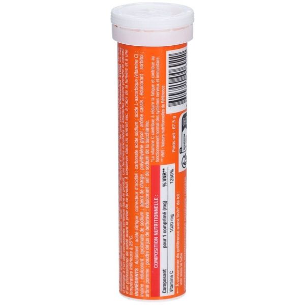 C1000 Comprimés Effervescents Sans Sucre Cassis - 15 comprimés