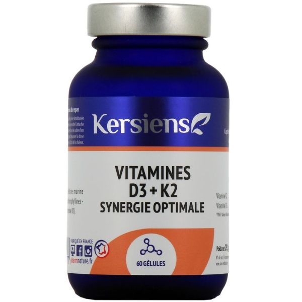 Vitamine D3 + K2 Synergie Optimale - 60 gélules