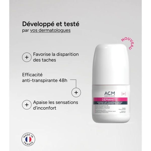 Déodorant Anti-Transpirant Unifiant 48h Roll-On Dépiwhite - 50 ml