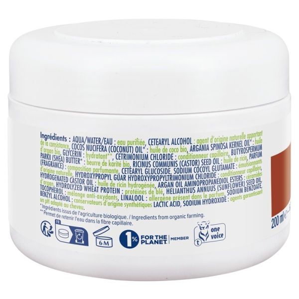 Masque Capillaire Nourrissant Argan et Kératine Végétale - 200ml