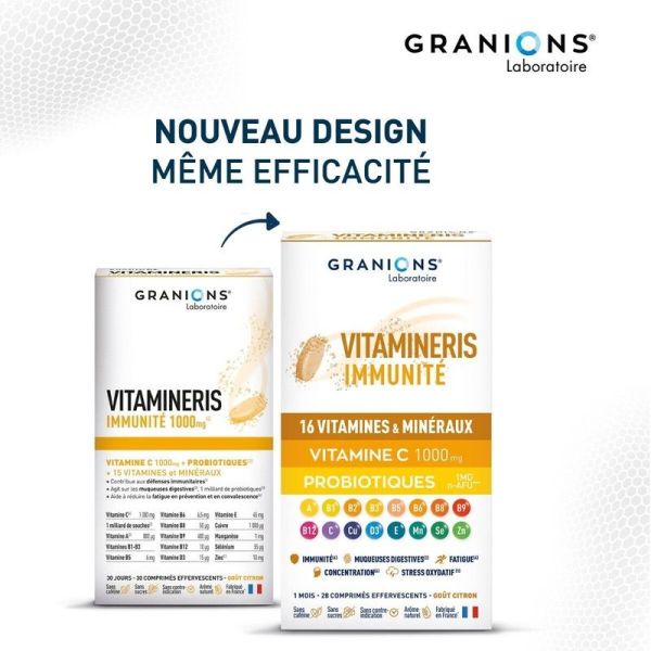 Construction musculaire Vitamineris Immunité 1000mg - 28 comprimés