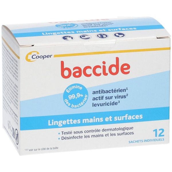 Lingettes Mains et Surfaces - 12 unités