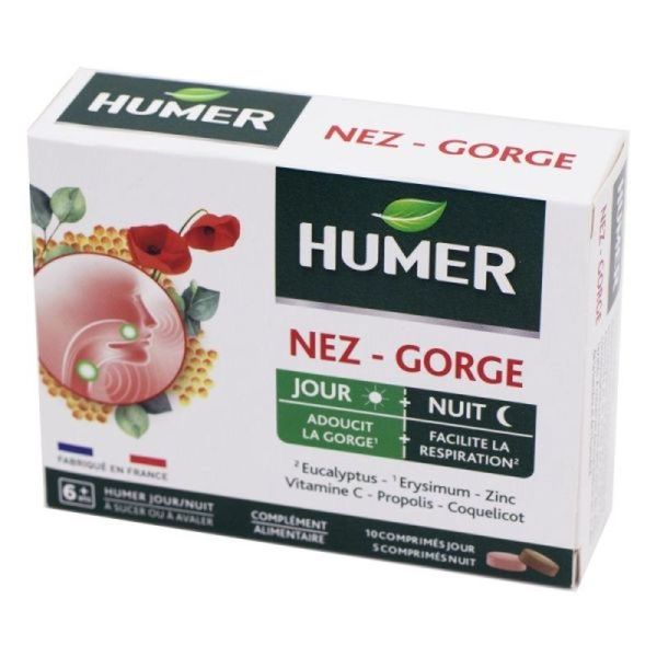 Humer Nez/Gorge Jour/Nuit - 15 comprimés