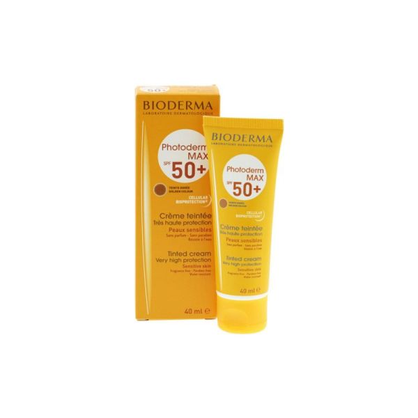 Crème solaire Teintée Dorée Peau Sensible Haute Protection SPF 50+ Photoderm MAX - 40 ml