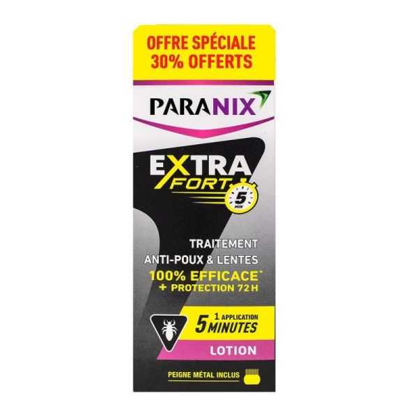 Paranix Extra Fort Lotion Anti-Poux et Lentes 200ml+ Peigne Inclus 30%OFFERTS 