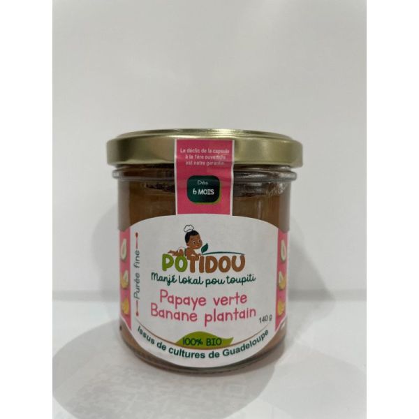 Potidou Papaye Verte Banane Plantain - 140 g