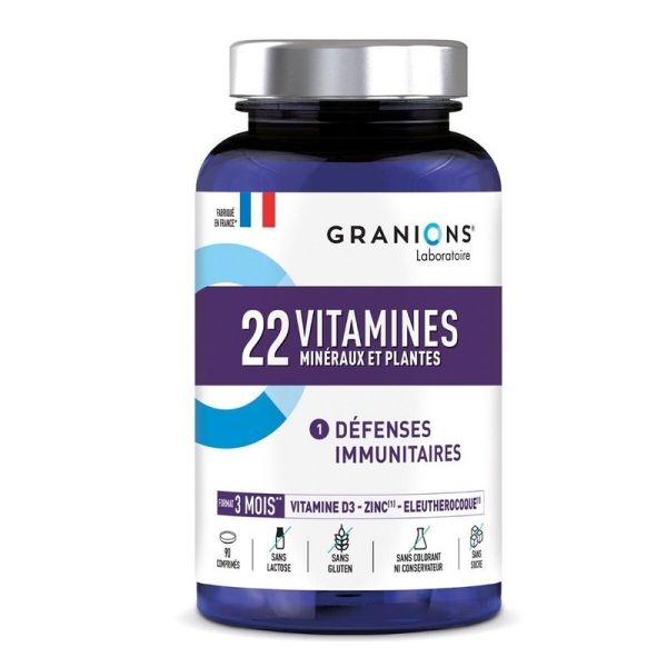 22 Vitamines Minéraux et Plantes - 90 comprimés