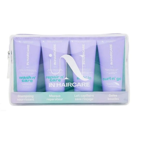 Trousse Travel N Go 4 Essentiels Format Voyage - Wash n’ Care 100 ml, Repair n’ Care 100 ml, Milk’In 100 ml, Curl n’ Go 100 ml