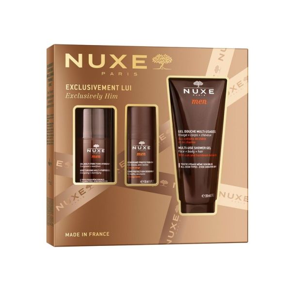 Men Gel Multi-fonctions Hydratant, Gel Douche Multi-usages et Déodorant Protection 24H - Coffret