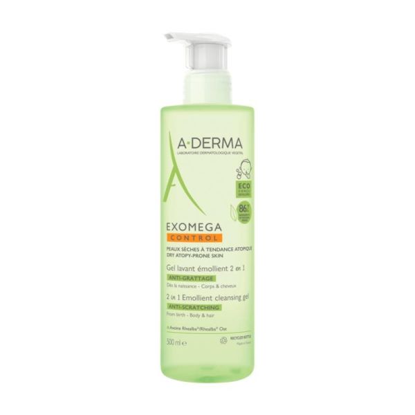 EXOMEGA CONTROL Gel lavant émollient 2 en 1 anti-démangeaisons - 500ml