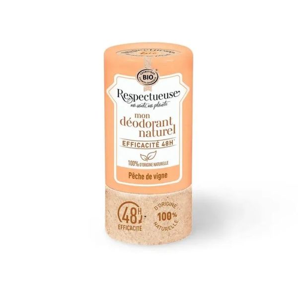 Respectueuse Mon Déodorant Naturel Pêche de Vigne Bio - 50 g
