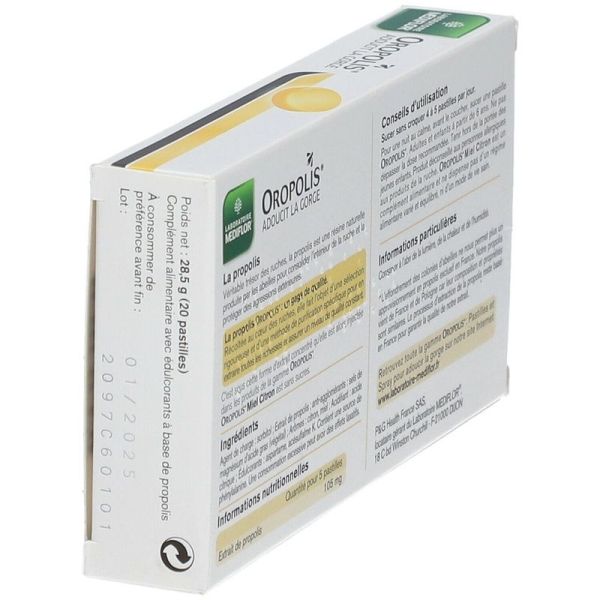 Oropolis Miel Citron - 20 pastilles