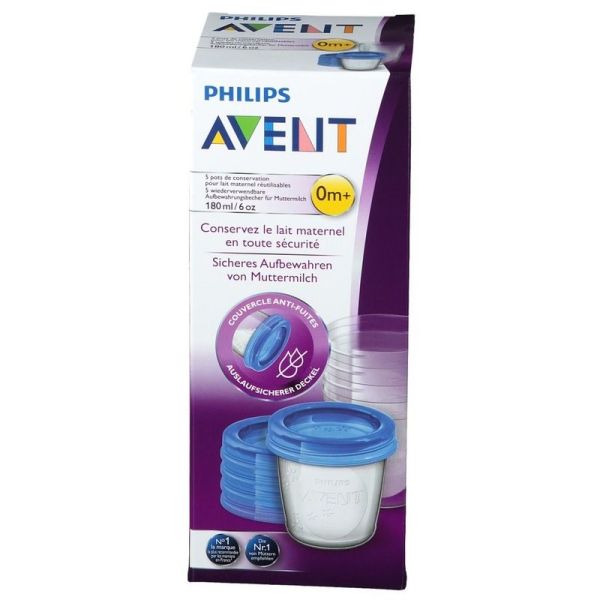 Pots de conservation pour lait maternel - 180ml