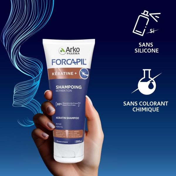 Forcapil Shampoing Fortifiant Kératine + - 200ml