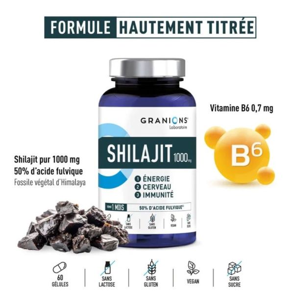 Shilajit 1000 mg - 60 gélules