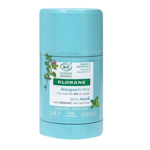 Klorane Masque en stick Menthe aquatique Bio - 25g