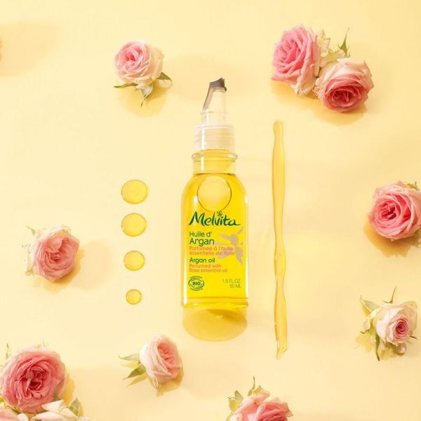 Huiles Végétales Huile d'argan parfumée à la rose bio - 50 ml