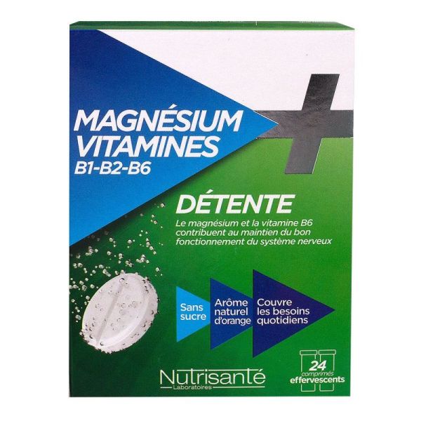 Détente Nutrisante Magnésium + Vitamines B1 B2 B6 - 24 comprimés