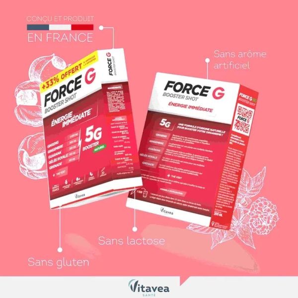 Force G Booster Shot Énergie Immédiate - 20 ampoules de 10 ml
