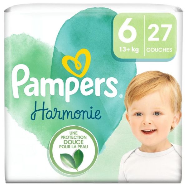 Pampers Harmonie - Couches taille 6, 13kg+- 27 couches 