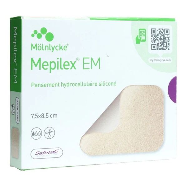 EM pansement hydrocellulaire - 7,5 cm x 8,5 cm, 10 unités