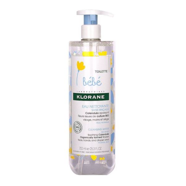 Klorane Bébé Eau Nettoyante sans Rinçage - 750ml