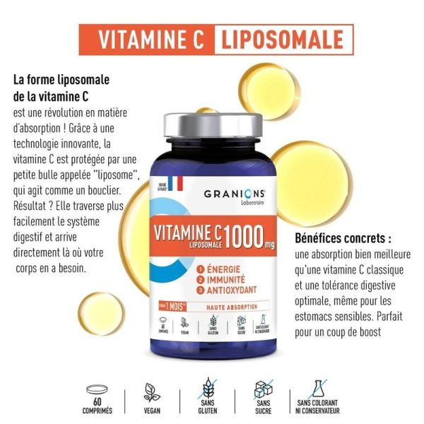 Vitamine C Liposomale 1000 mg - 60 comprimés