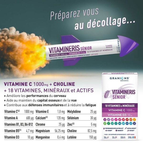 Construction musculaire Vitamineris Senior 1000mg - 28 comprimés