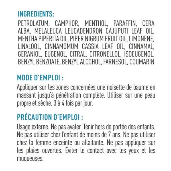 Décontractant musculaire Baume chauffant