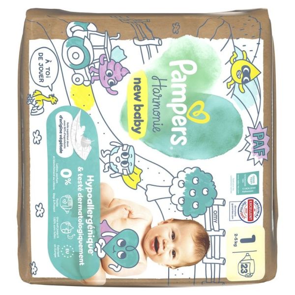Couches Bébé Hypoallergénique Harmonie New Baby - Taille 1, 2-5 kg