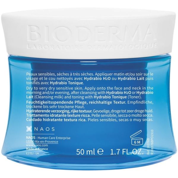 Hydrabio Crème Soin Hydratant Texture Riche - 50 ml
