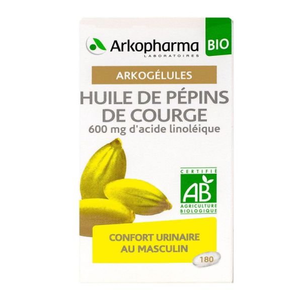 Arkopharma Arkogélules Huile de Pépins de Courge - 180 Capsules