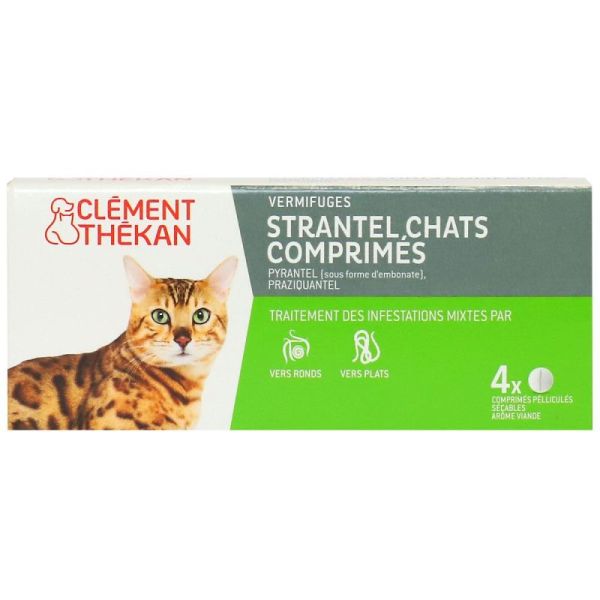 Clément Thékan Strantel Chat Vermifuge - 4 comprimés